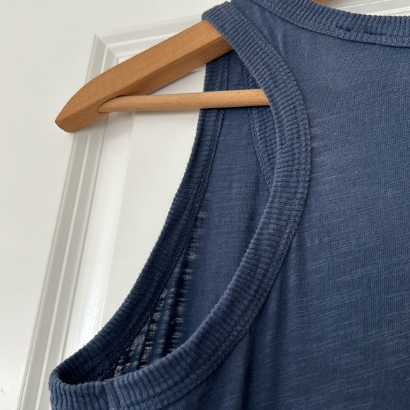 Wilt Blue Racerback Hi Lo Dress w Ruffled & Raw Hems Navy Cotton w MEASUREMENTS - Picture 11 of 11